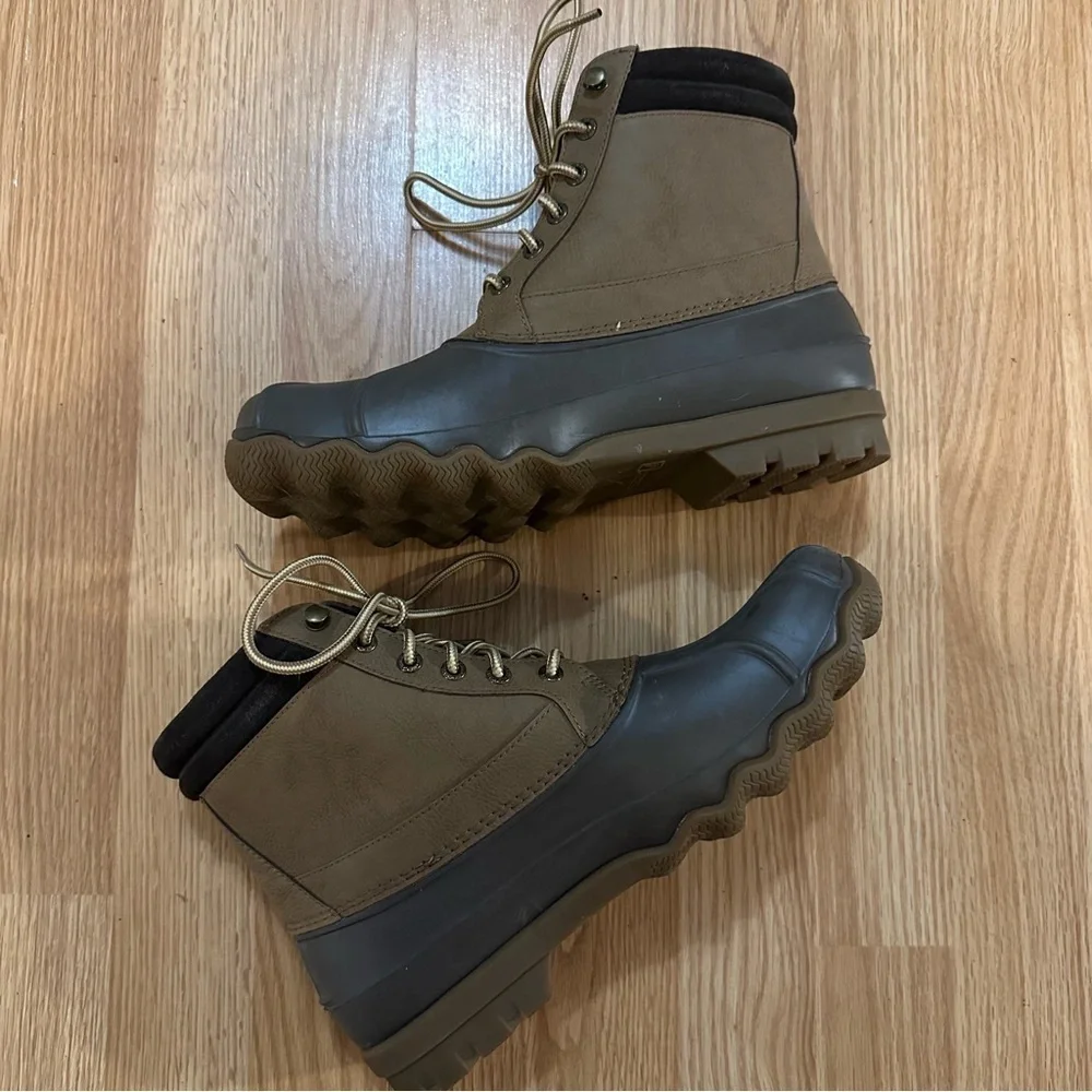Sperry top sider duck boots men’s size 8 monochrome brown colorway workwear